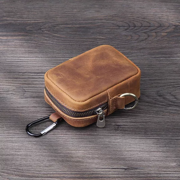 Simple Soft Pu Leather Hanging Bag with Belt Clip, Card Holder, Storage Pouch for Coins, Cigarettes, Keys, Casual Mini Key Pouch