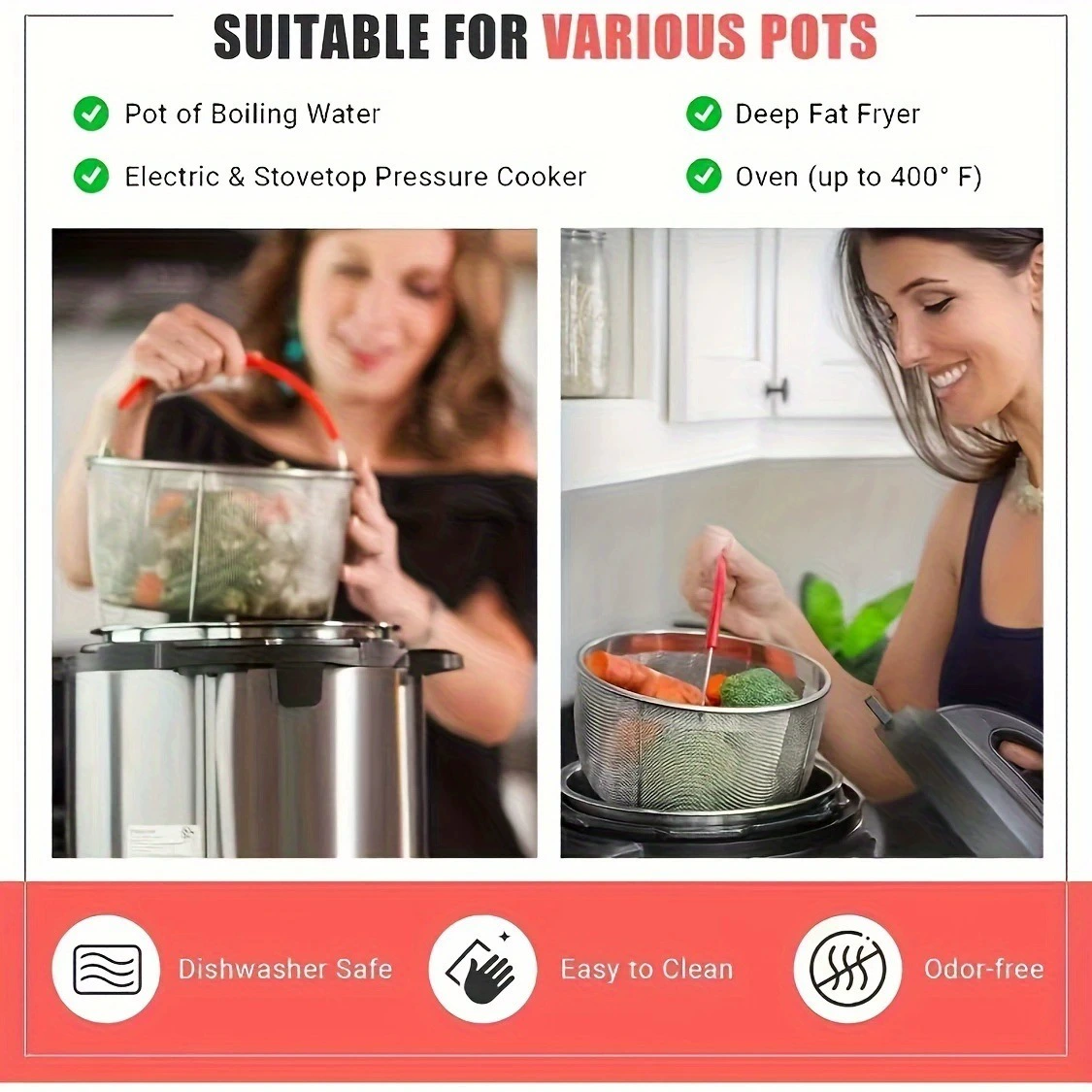 Handheld silicone fruit steamer stainless steel
