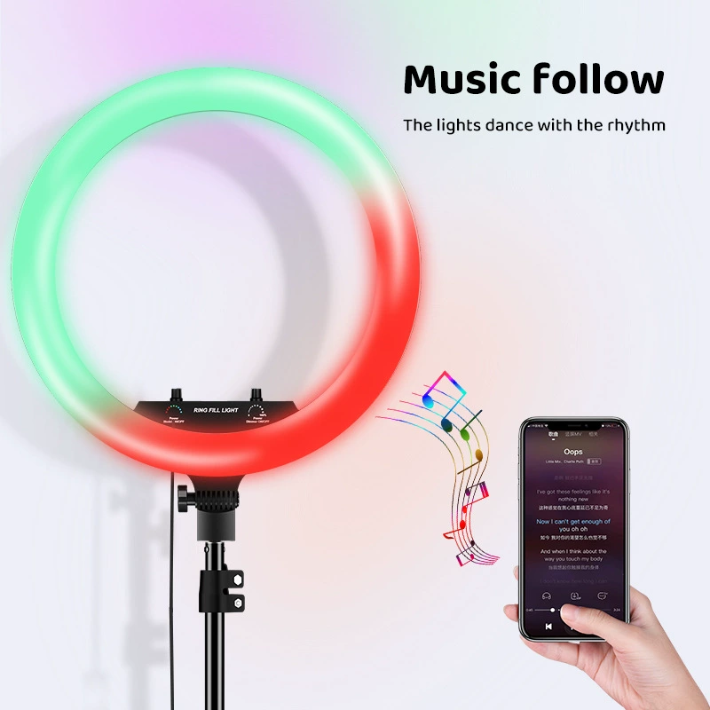 Кольцевая лампа музыка RGB пикап лампа атмосфера заполняющий свет фото свет живой мобильный телефон фотография лампа Рабочий стол