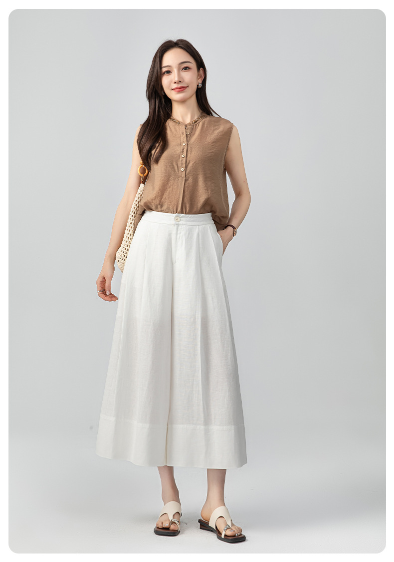 Quần culottes nữ ống rộng dáng dài chất liệu lyocell pha linen thoáng mát — B5-03=giá trị thông số Ki, (cài 3) chi tiết 25