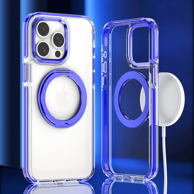 2色祺彩回転マグネットはサムスンアップルiPhone15/16携帯ケースの転倒防止サポートに適しています。|undefined