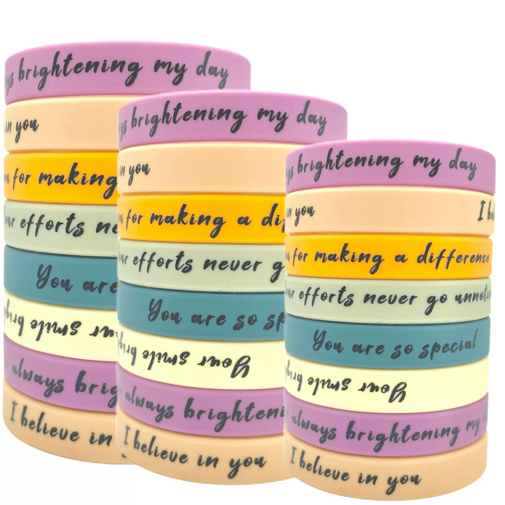 励志信念返校礼物硅胶手链清新马卡龙色学生课堂奖品硅胶手环