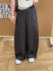 大码女装弯刀休闲裤女秋季2025新款胖mm高腰梨形身材显瘦阔腿裤子
