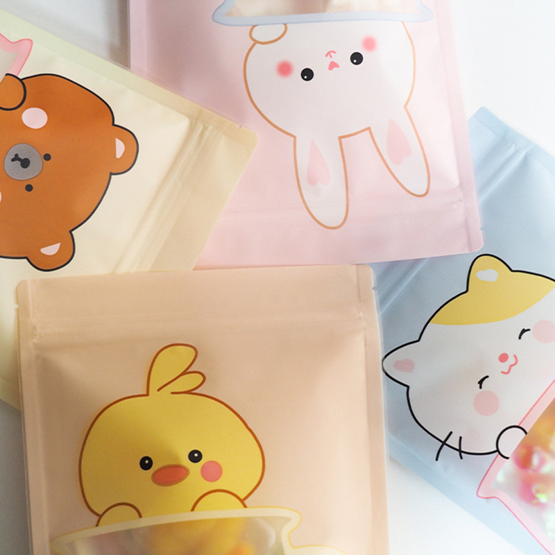 食品包裝袋卡通開窗自封袋餅乾雪花酥包裝袋糖果牛軋糖烘焙密封袋