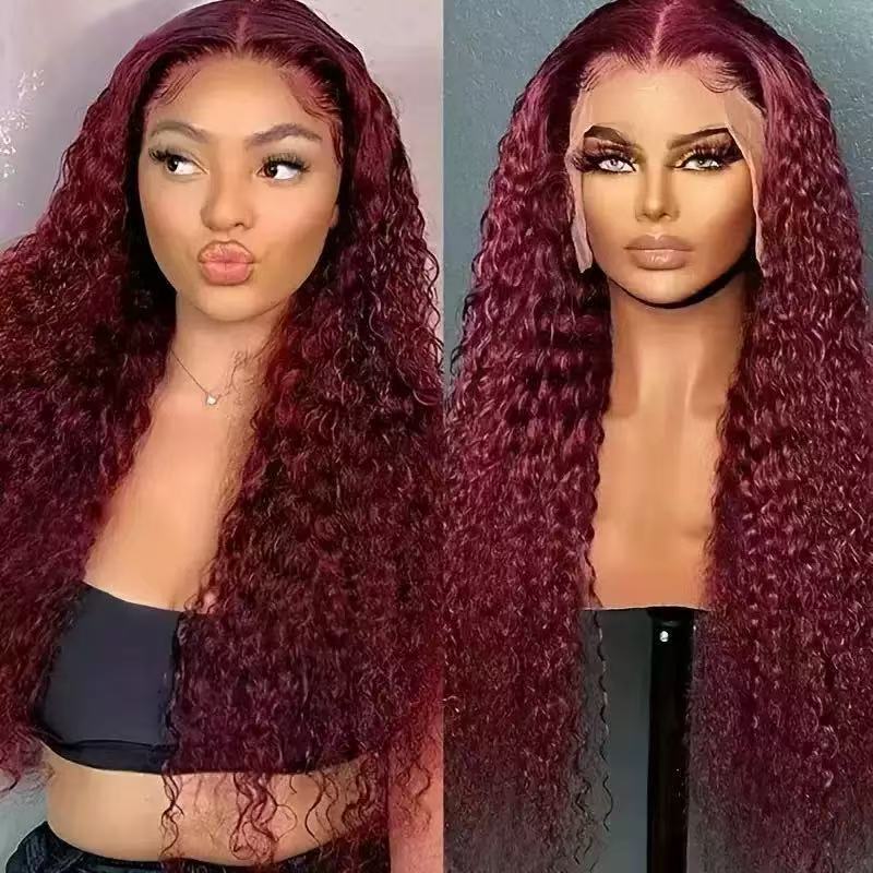 Pelucas transfronterizas de fibra sintética de cabello de Hunan, estilo europeo y americano, con encaje frontal, cabello rizado, pelucas rizadas pequeñas africanas, micro rizadas image 9