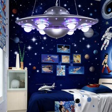 儿童灯卧室男女孩房灯创意外星UFO飞碟吊灯装饰灯儿童房卡通灯饰