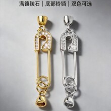 s925纯银镶钻珍珠项链女扣头银饰配件手链diy材料回兴针扣子扣环