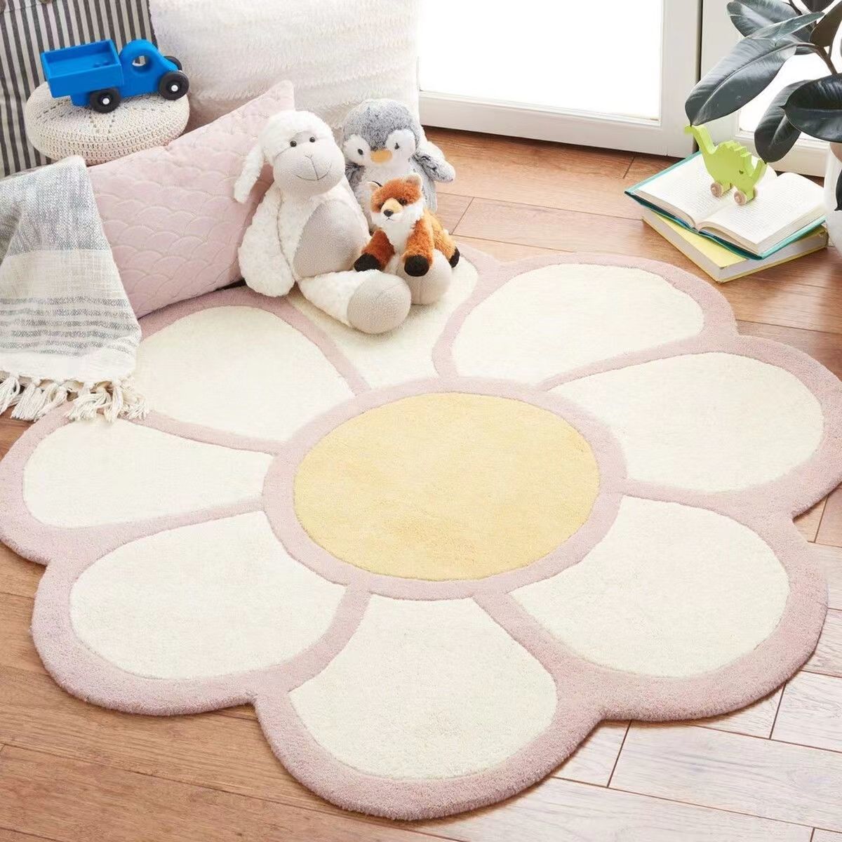 Cartoon Cute Children's Room Carpet Children's Climbing Mat Round Carpet Bedroom Decoration Arrangement Bedside Carpet Ready Stock