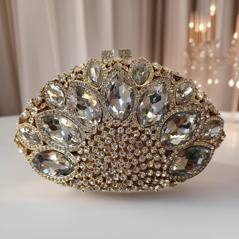 BL062 metal hueco transfronterizo ojo de caballo cristal bolsa de banquete diamantes bolsa de mujer bolsa de banquete embrague