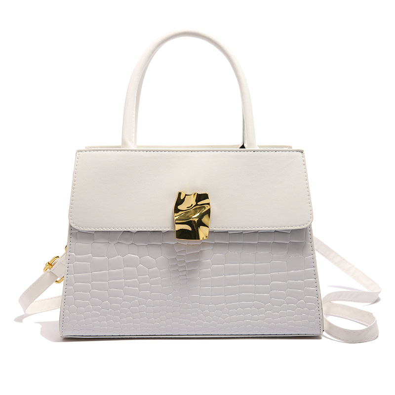 Bolso de mano europeo y americano con patrón de cocodrilo retro para mujer 2024 nuevo bolso de mensajero de moda con textura de moda de un solo hombro