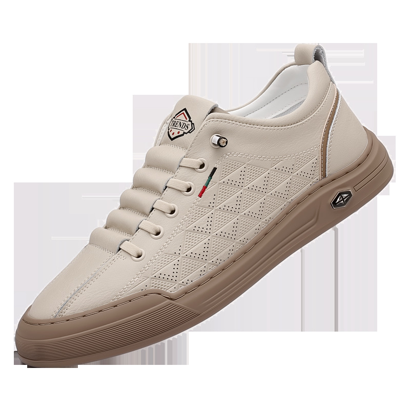 Zapatillas de deporte piel de vaca de verano para hombre, versión coreana de todo fósforo, tendencia transpirable, zapatos de hombre sin cordones, zapatos casuales de hombre deportivo al por mayor