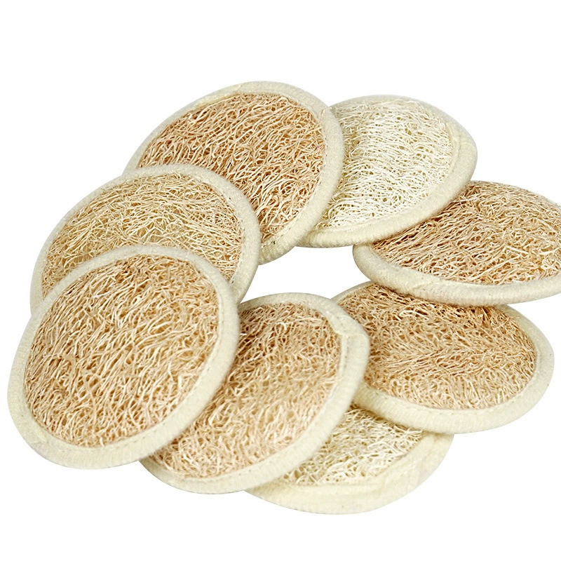 Loofah Face Cleansing Pads, green, exfoliating reusable pads 6.5–8.5 cm