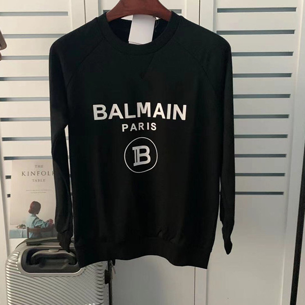 Balmain autumn and winter new terry cotton loose fashion pullover long sleeve sweater for lovers