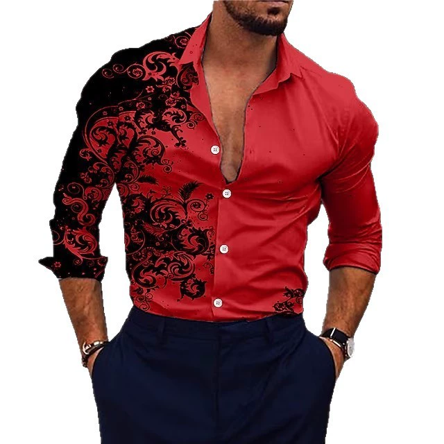 Autumn shirt, 2023, for import, gradient, 3D