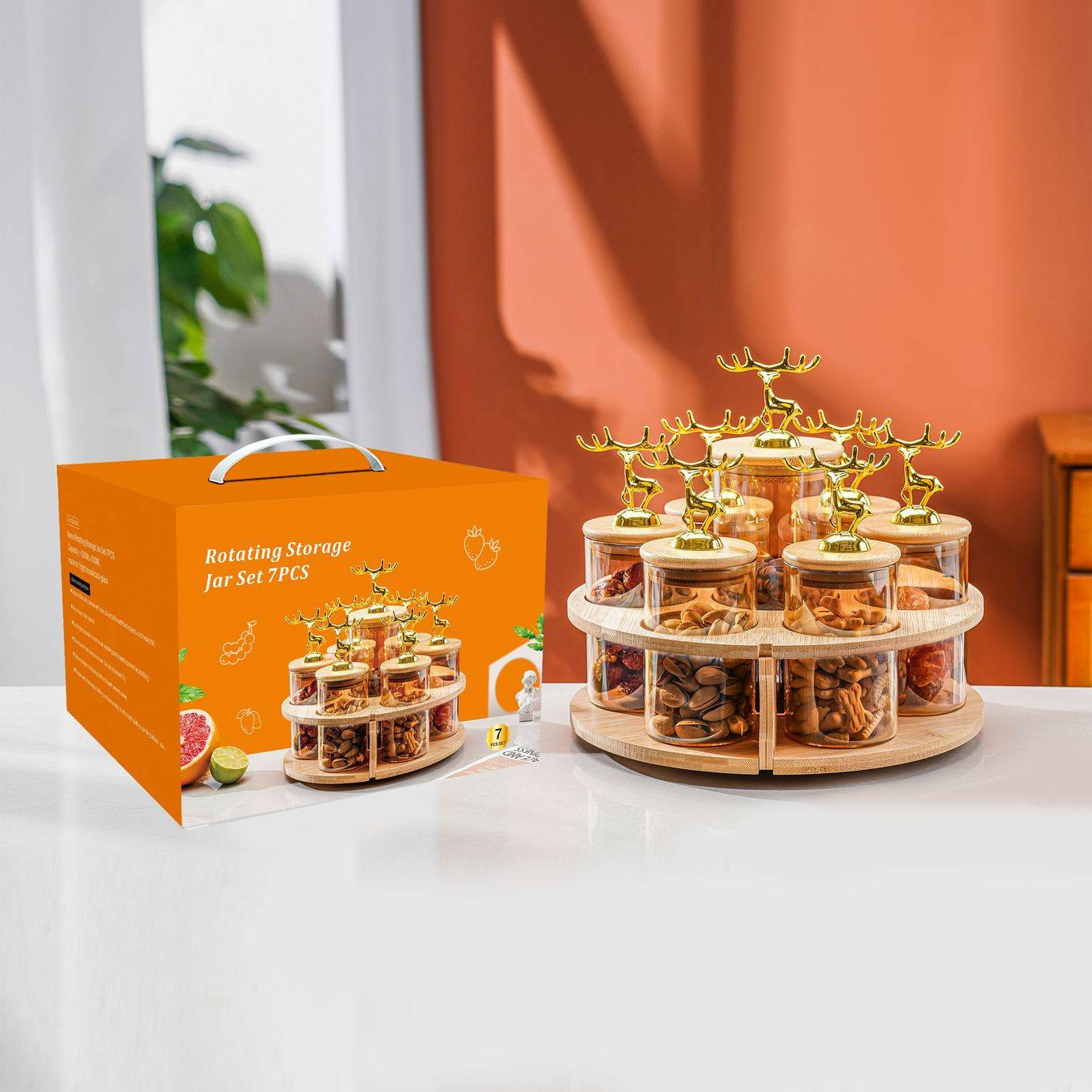 storage jar borosilicate laila rotating glass storage jar household cereals sealed jar activity opening gift