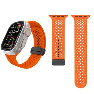 Suitable for Apple Watch Ultra9876543210 Generation Se Xiaomi Hole Breathable Silicone Magnetic Buckle Strap