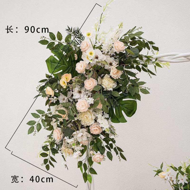 新款路引排花艺地排绢花订婚宴仿真成品大款装饰花布置婚庆婚礼|undefined