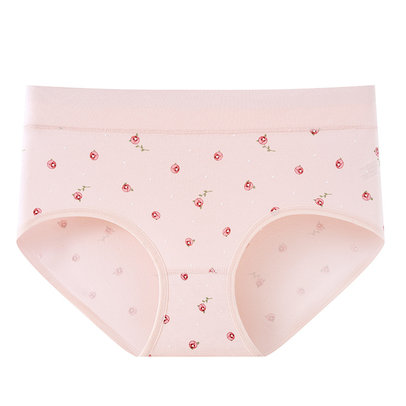 50 ropa interior de mujer sin costuras de cintura media de algodón puro 10A entrepierna antibacteriana transpirable pequeña ropa interior de mujer de algodón puro fresco