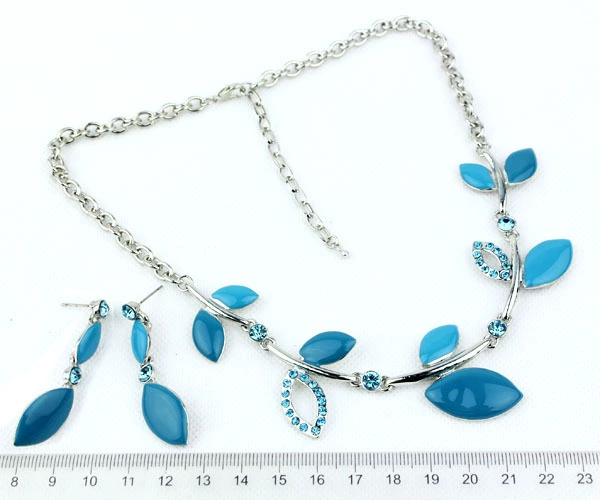 Accessory handmade, enamel, necklace and earrings, set, European style