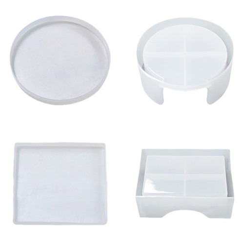 Handmade DIY Epoxy Resin Mold Storage Box Set: Round Coasters, Crystal Resin Decorations, and Silicone Molds
