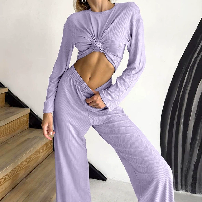 (Cross-border trading), demi-season fashionable comfortable purple long-sleeve, trousers, pijama, set, oversize