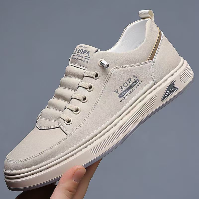 Zapatos de Hombre Otoño 2025, Nuevas Zapatillas Blancas Transpirables, Zapatos Deportivos de Suela Gruesa Versátiles y Modernos para Hombre, Zapatos Casuales de Moda