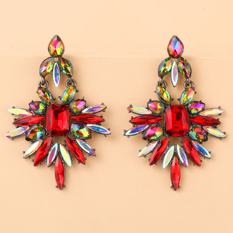 1 Pair Exaggerated Irregular Rhinestone Womenu0027S Drop Earrings