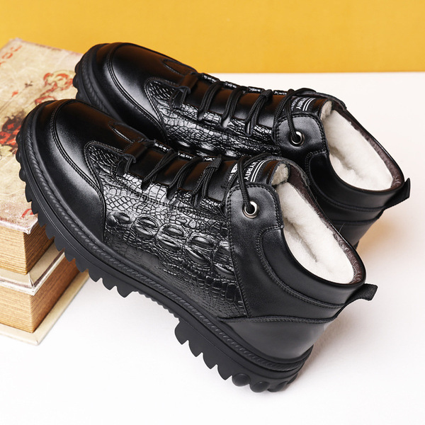 Cotton Shoes 2025 Winter New Leather Covered Velvet Warm Fashionable…