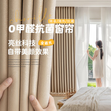亮晶雪尼尔全遮光窗帘布批发奶油风遮光大师绍兴柯桥全屋定制窗帘