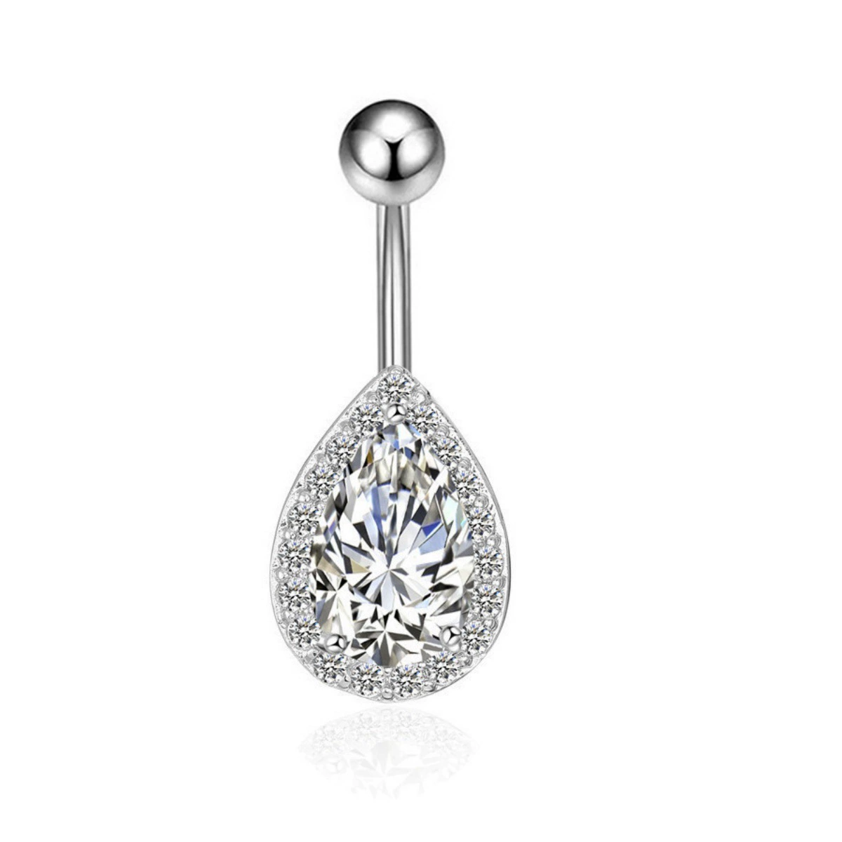 Physiological fashionable belly button piercing drop-shaped with zircon, European style