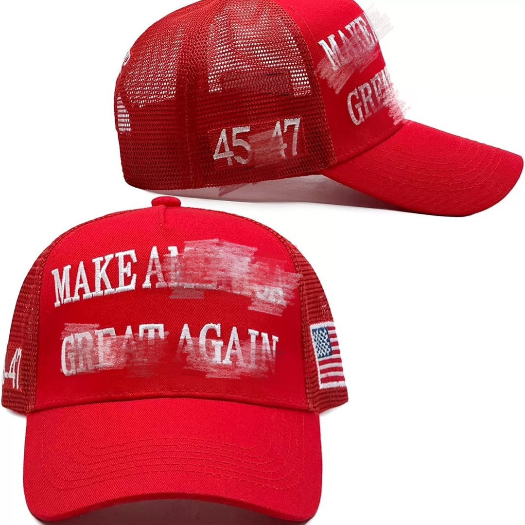 新款棒球帽刺绣网帽玛噶帽亚马逊帽子