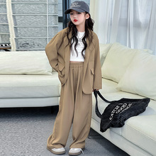 女童西服套装2025新款韩版儿童洋气童装女孩春秋学院风西装两件套