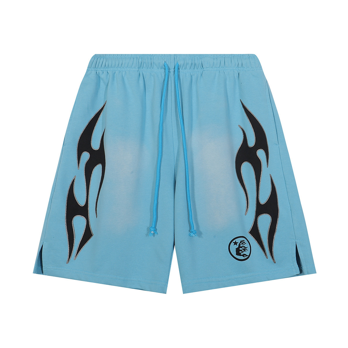 Hell Star lavando y desgastando pantalones cortos casuales 2024 verano nuevo estilo marca de moda europea y americana hip-hop pantalones de cinco puntos hombres y mujeres