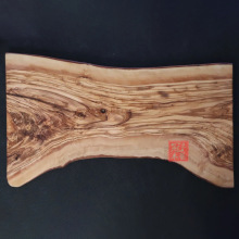 天然橄榄木菜板披萨板自然纹理天然带树皮自然边进口橄榄木整木板