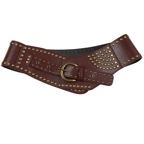 New Y2K Rivet Punk Wide Belt for Personal Style, Fashionable and Versatile Retro Cross-border Leather Trendsetter