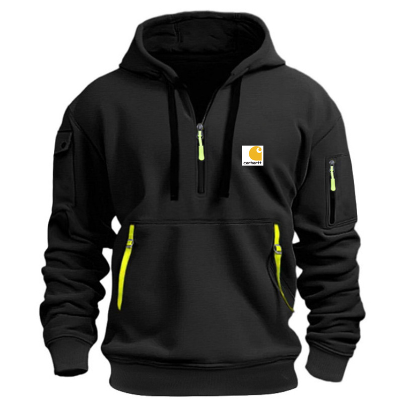 Carhartt Men's Multi-Zip Arm Pocket Sweatshirt with Fleece Lining, Loose Fit Hoodie, In-Stock for Wholesale and Cross-Border Sales