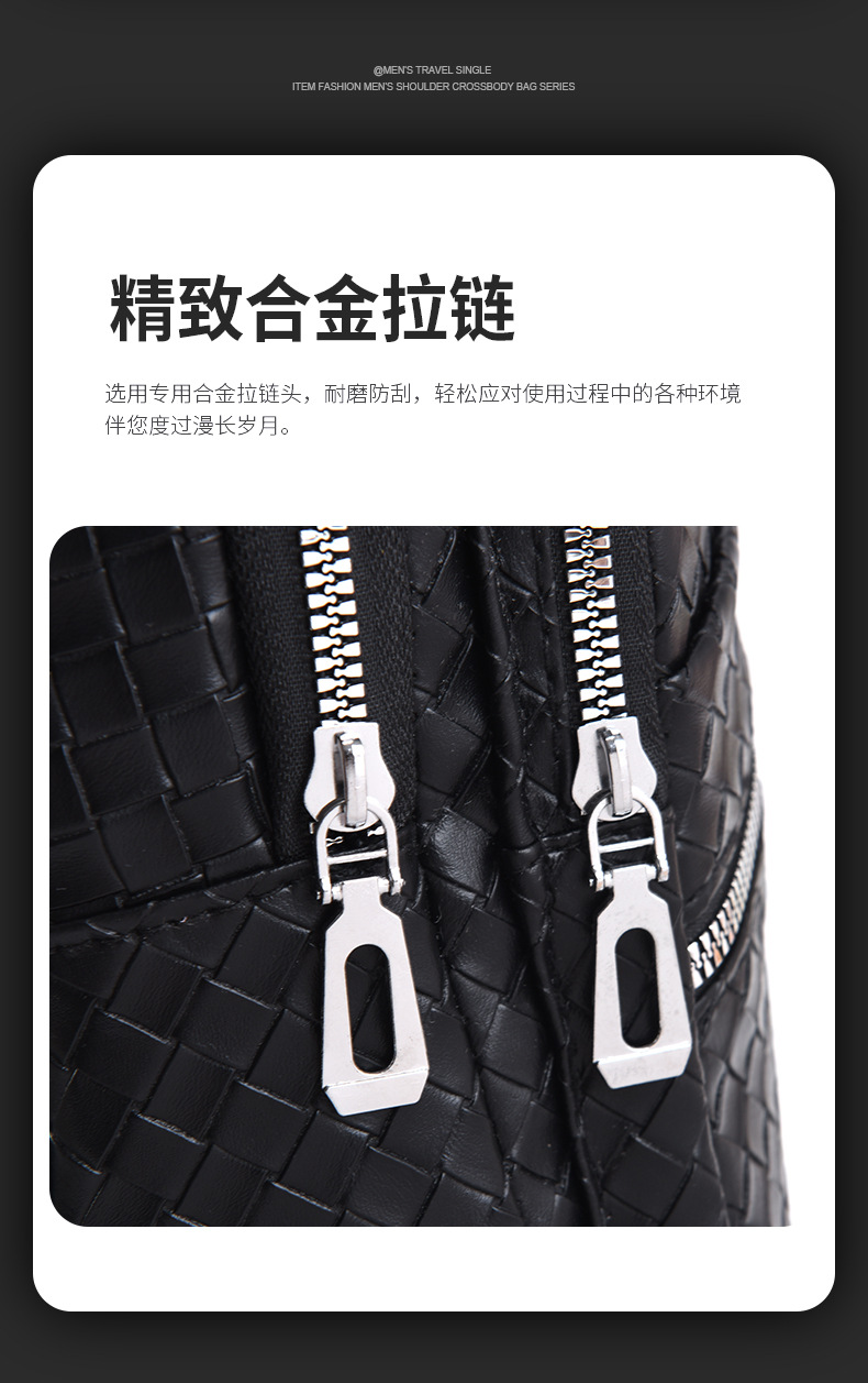New trendy men's PU soft leather chest bag, simple single-shoulder bag, waterproof casual business crossbody bag, coin purse wholesale undefined