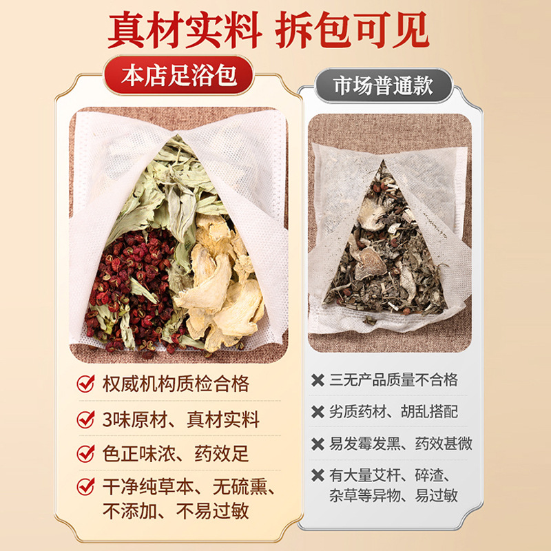 Mugwort Ginger Sichuan Pepper Foot Soak Pack 500g Herbal Foot Bath for Women specifications
