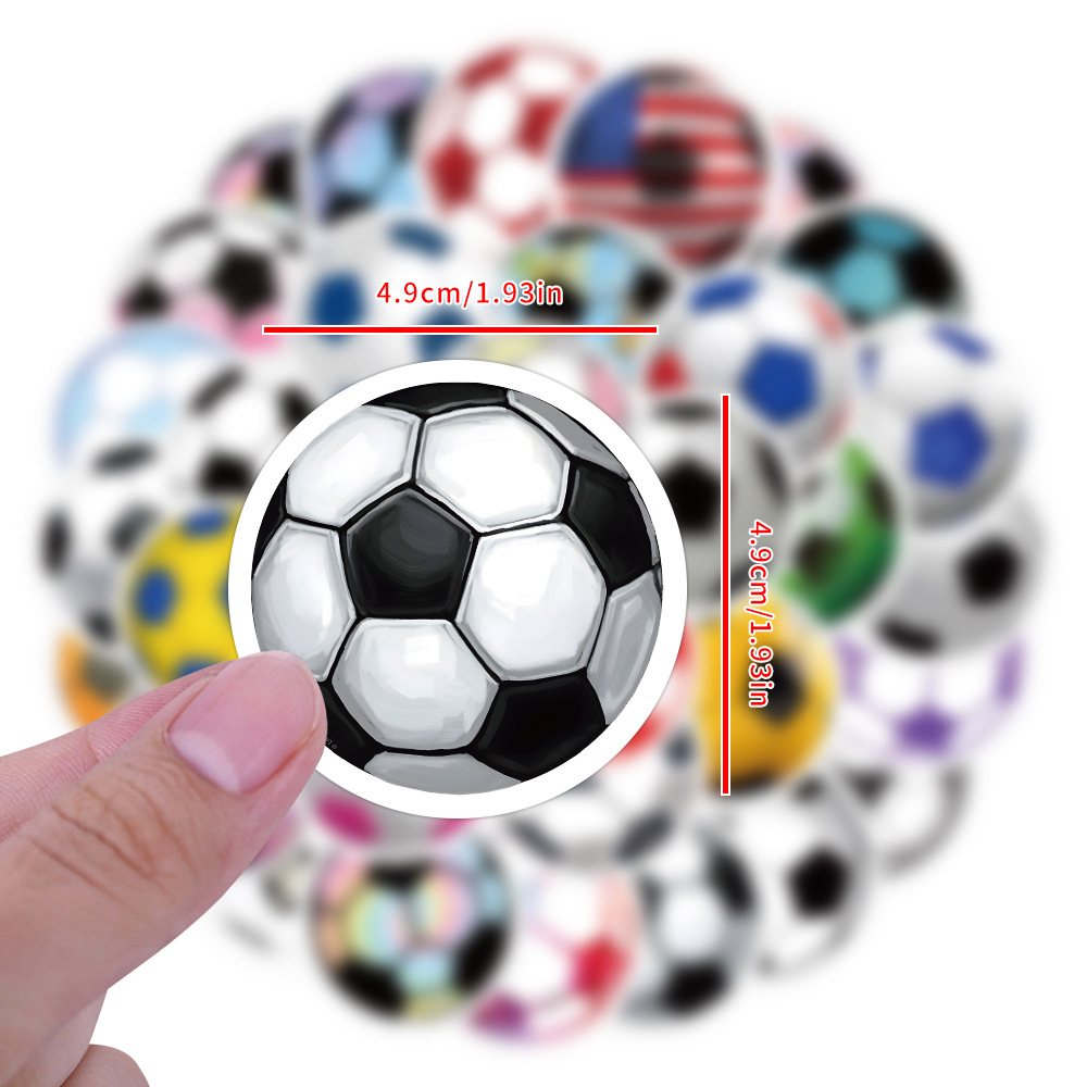 60 new pure football pattern personality graffiti stickers car luggage cup waterproof stickers wholesale
