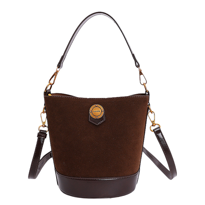 Otoño y invierno retro gaúster bolso portátil de balde de agua 2025 nuevo estilo de alta sensación bolso de hombro bolso de brazo bolso de mujer