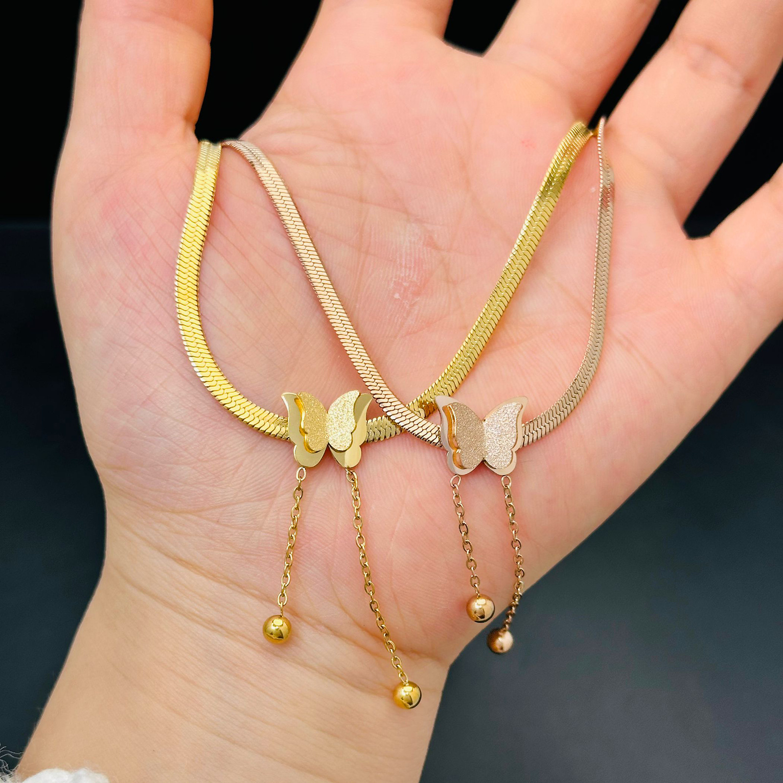 Elegant blade stainless steel with butterfly with tassels