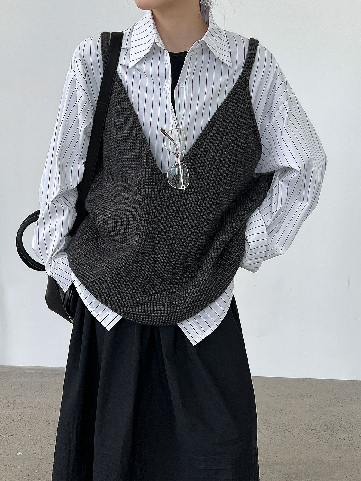 Retro knitted autumn vest sleevless