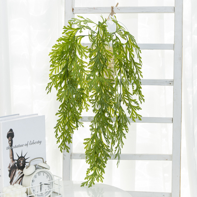 廠家直批發 仿真藤條聖誕樹葉壁掛綠植假葉條 亞馬遜室內裝飾配牆
