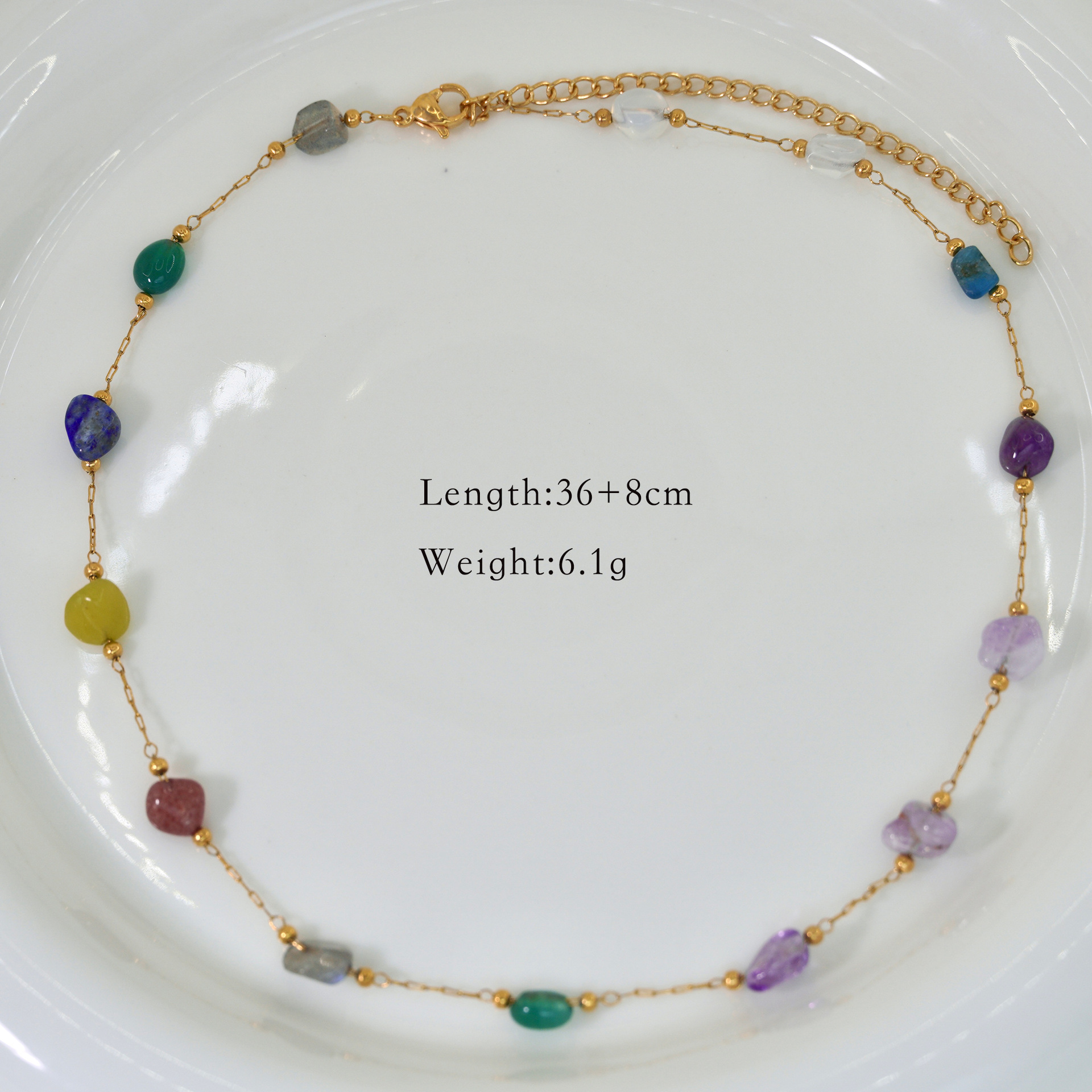 Geometric Pattern Women's Gender Elegant Geometric Natural Stone Titanium Steel Necklace