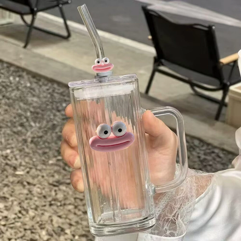 Square high quality coffee straw with glass