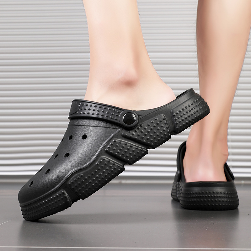 Special Price Explosions Slippers Men's Summer Velcro Sandals Outdoor Hole Shoes Outer Wear Sandals Home Half Slippers Beach Shoes