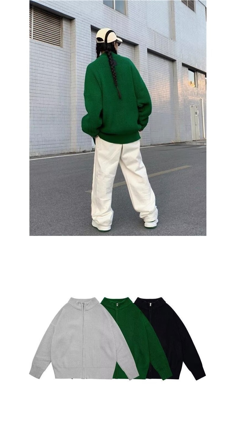 ChicShe ChicShe Style Lazy Couple Knitted Cardigan Sweater For Men Women, Autumn Winter European And American Niche Loose Top Coat Trend_voghion.com