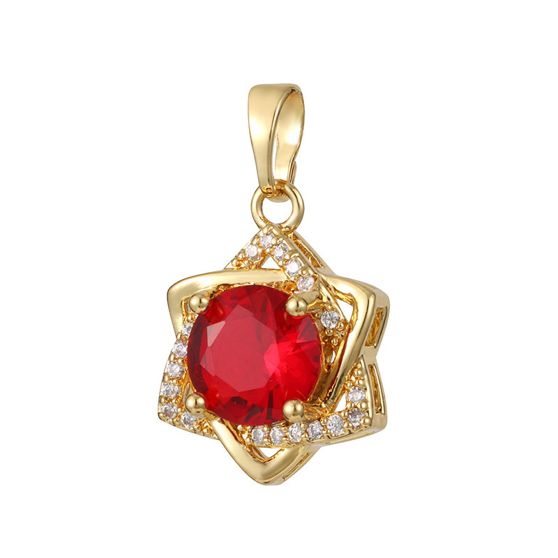 Joyas transfronterizas colgante de rubí esmeralda ligero de lujo accesorios de acero de titanio collar no decolor cadena clavícula