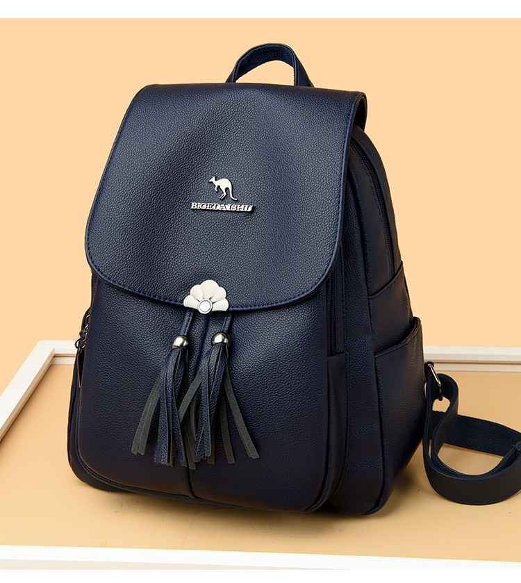 2024 new atmospheric student for women, and casual, versatile, large capacity soft leather, fashionable travel backpack_voghion.com