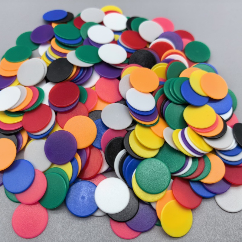 Solid Color 19mm Colored Counting Discs for Kindergarten and Elementary School Students, Plastic Tokens for Teaching, Learning Rewards, and Game Coins